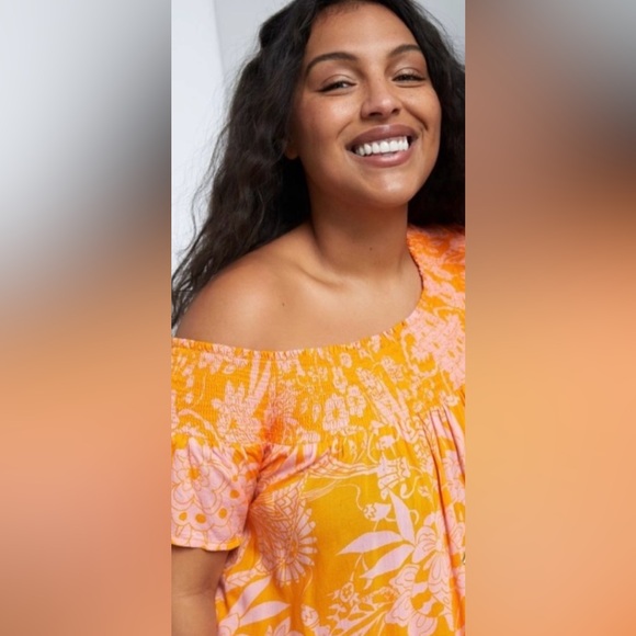 Anthropologie Arielle Sleep Maxi Dress in Orange Motif - Picture 2 of 13